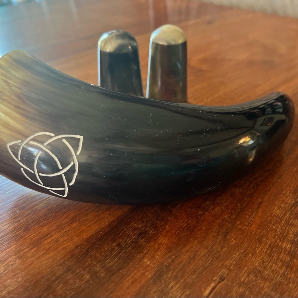 Viking Drinking Horn Medieval Ale Beer Mead Drinkware w/shakers